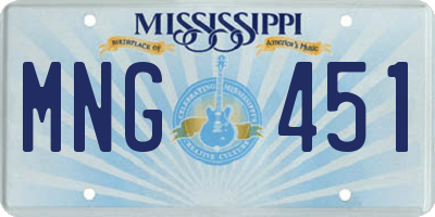 MS license plate MNG451