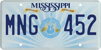 MS license plate MNG452