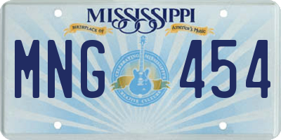 MS license plate MNG454