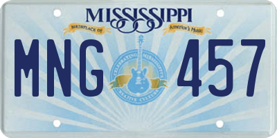 MS license plate MNG457