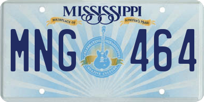 MS license plate MNG464