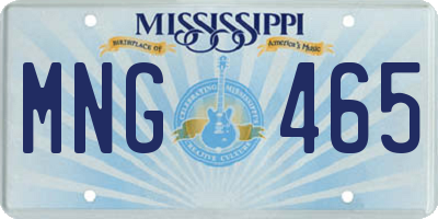 MS license plate MNG465