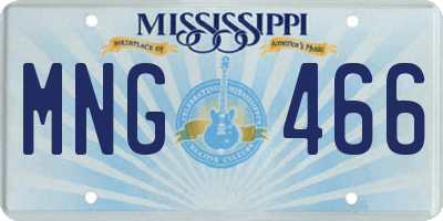 MS license plate MNG466
