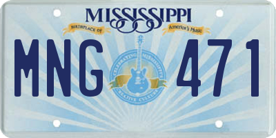 MS license plate MNG471