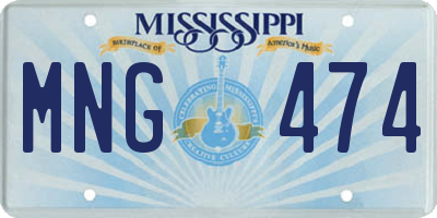 MS license plate MNG474