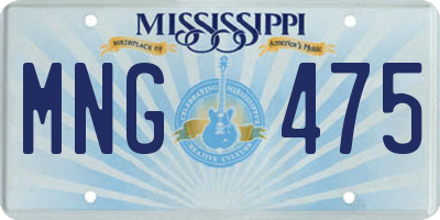 MS license plate MNG475