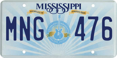 MS license plate MNG476