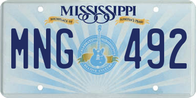 MS license plate MNG492