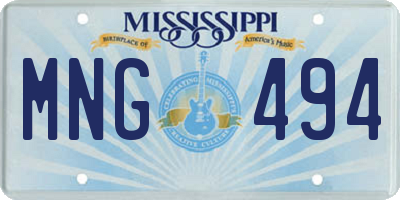 MS license plate MNG494