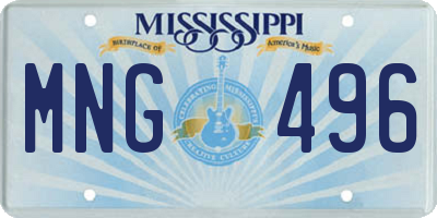 MS license plate MNG496