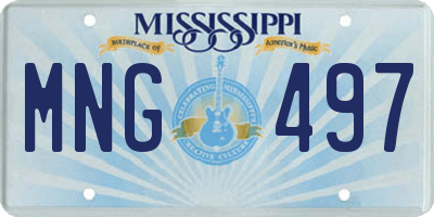 MS license plate MNG497