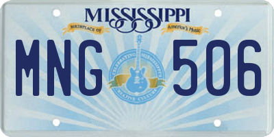 MS license plate MNG506