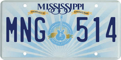 MS license plate MNG514