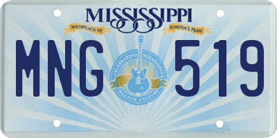 MS license plate MNG519