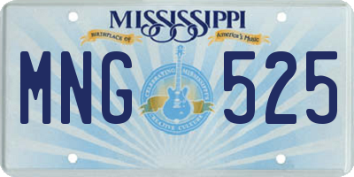 MS license plate MNG525