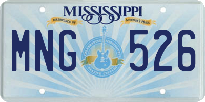 MS license plate MNG526