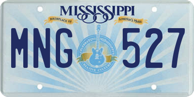 MS license plate MNG527