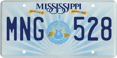 MS license plate MNG528