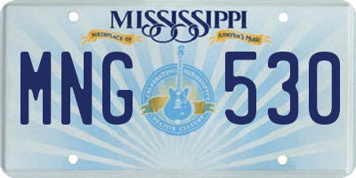 MS license plate MNG530