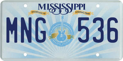 MS license plate MNG536