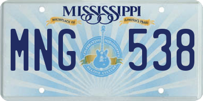 MS license plate MNG538