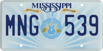 MS license plate MNG539