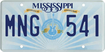 MS license plate MNG541