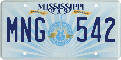 MS license plate MNG542