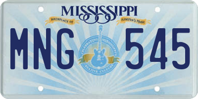 MS license plate MNG545