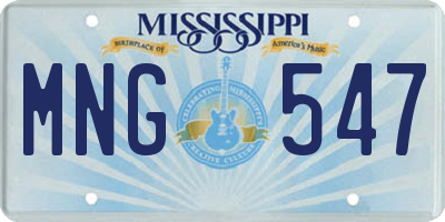 MS license plate MNG547