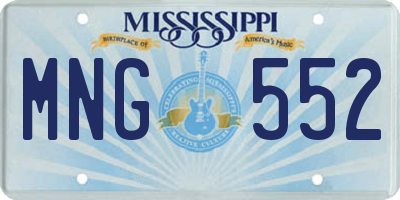 MS license plate MNG552