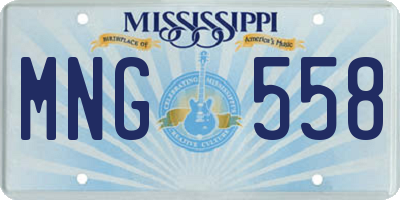 MS license plate MNG558