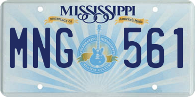 MS license plate MNG561
