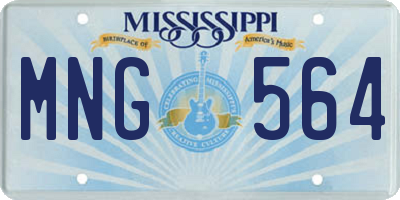 MS license plate MNG564