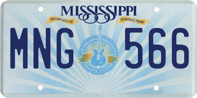 MS license plate MNG566