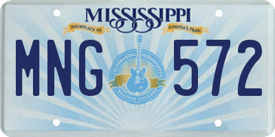 MS license plate MNG572