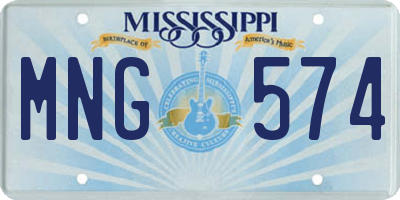 MS license plate MNG574