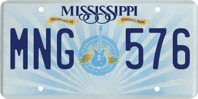 MS license plate MNG576
