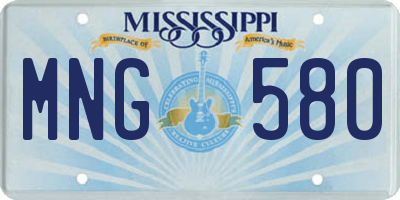 MS license plate MNG580