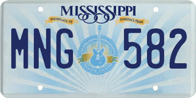 MS license plate MNG582