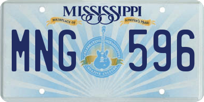 MS license plate MNG596