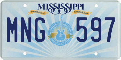 MS license plate MNG597