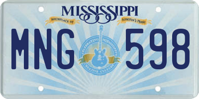 MS license plate MNG598