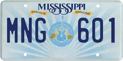 MS license plate MNG601