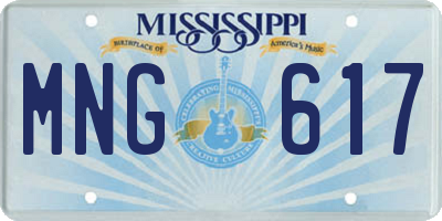 MS license plate MNG617