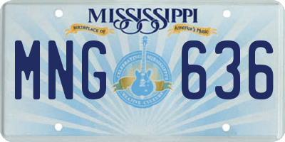 MS license plate MNG636