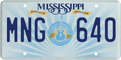 MS license plate MNG640