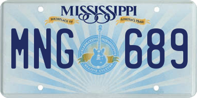MS license plate MNG689
