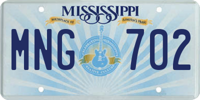 MS license plate MNG702
