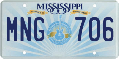 MS license plate MNG706